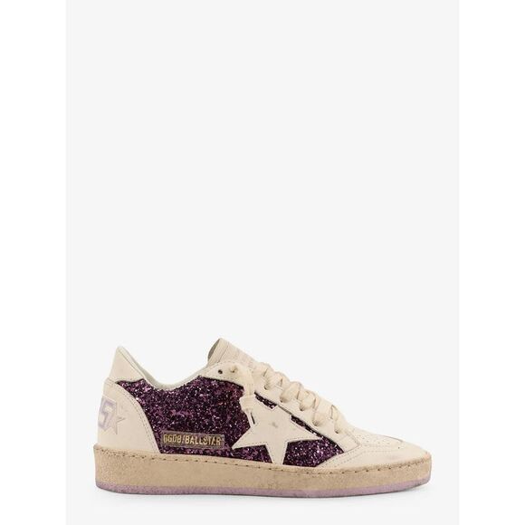 Golden Goose Deluxe Brand Women Ball Star Leather Sneakers With Glittered Insert - Picture 1 of 5